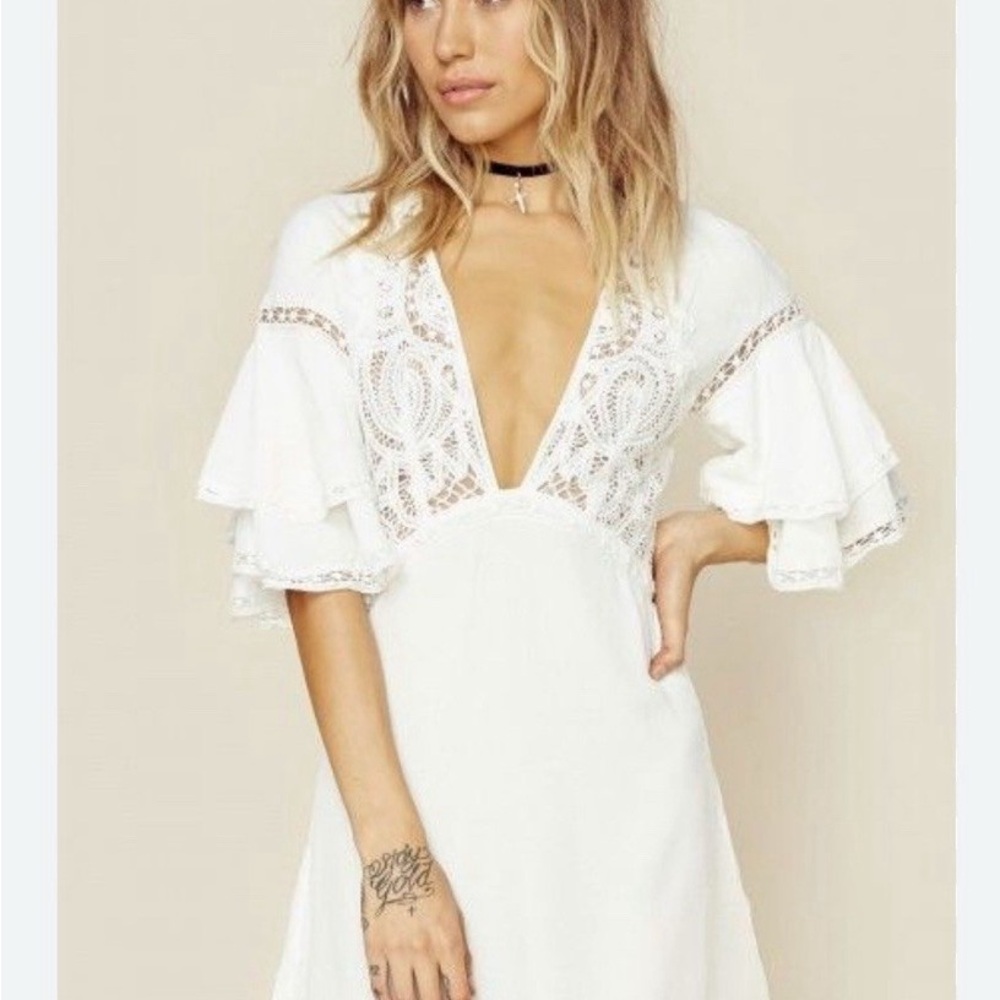 For Love and Lemons Crochet Mini Dress